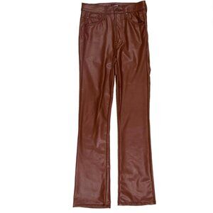 Mother the insider straight leg brown leather pants Size XS, Waist 23 inch